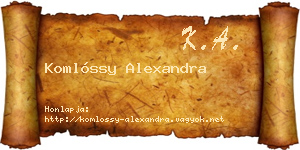 Komlóssy Alexandra névjegykártya