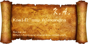 Komlóssy Alexandra névjegykártya