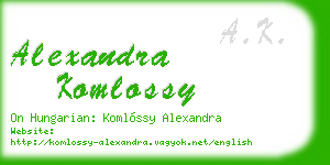 alexandra komlossy business card